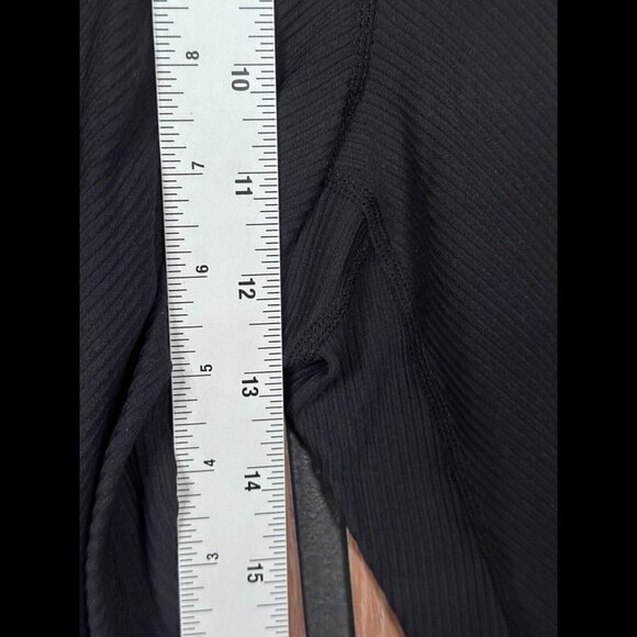 New Free People Pants Large Womens Black Cropped Ribbed Wonderland Leggings - Picture 4 of 11